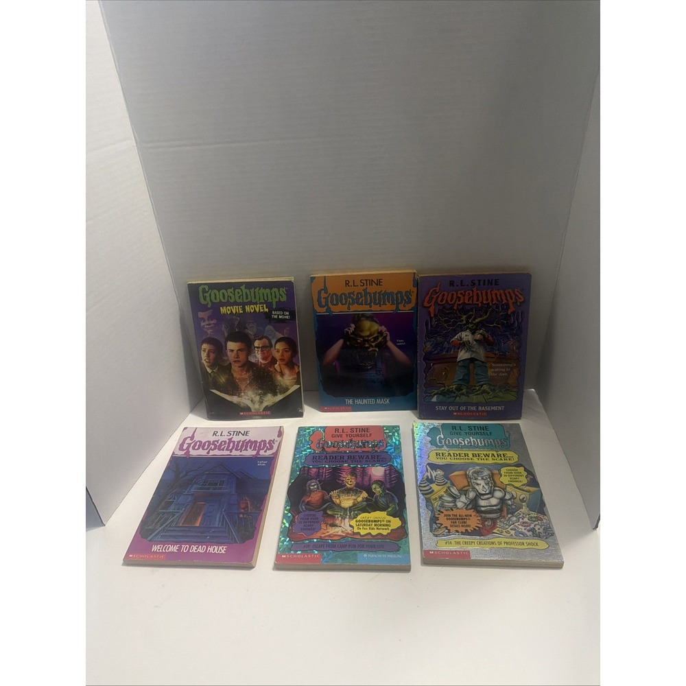 Goosebumps Book Lot R.L. Stine Welcome to Dead House Haunted Mask 6 Books